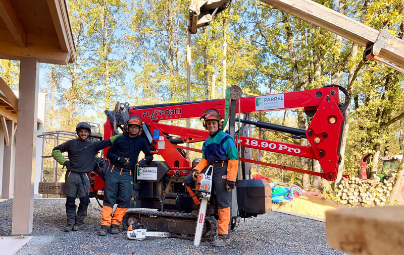 equipe-parrel-elagage-lot-et-garonne Equipe Parrel Elagage sur un chantier d'abbatage